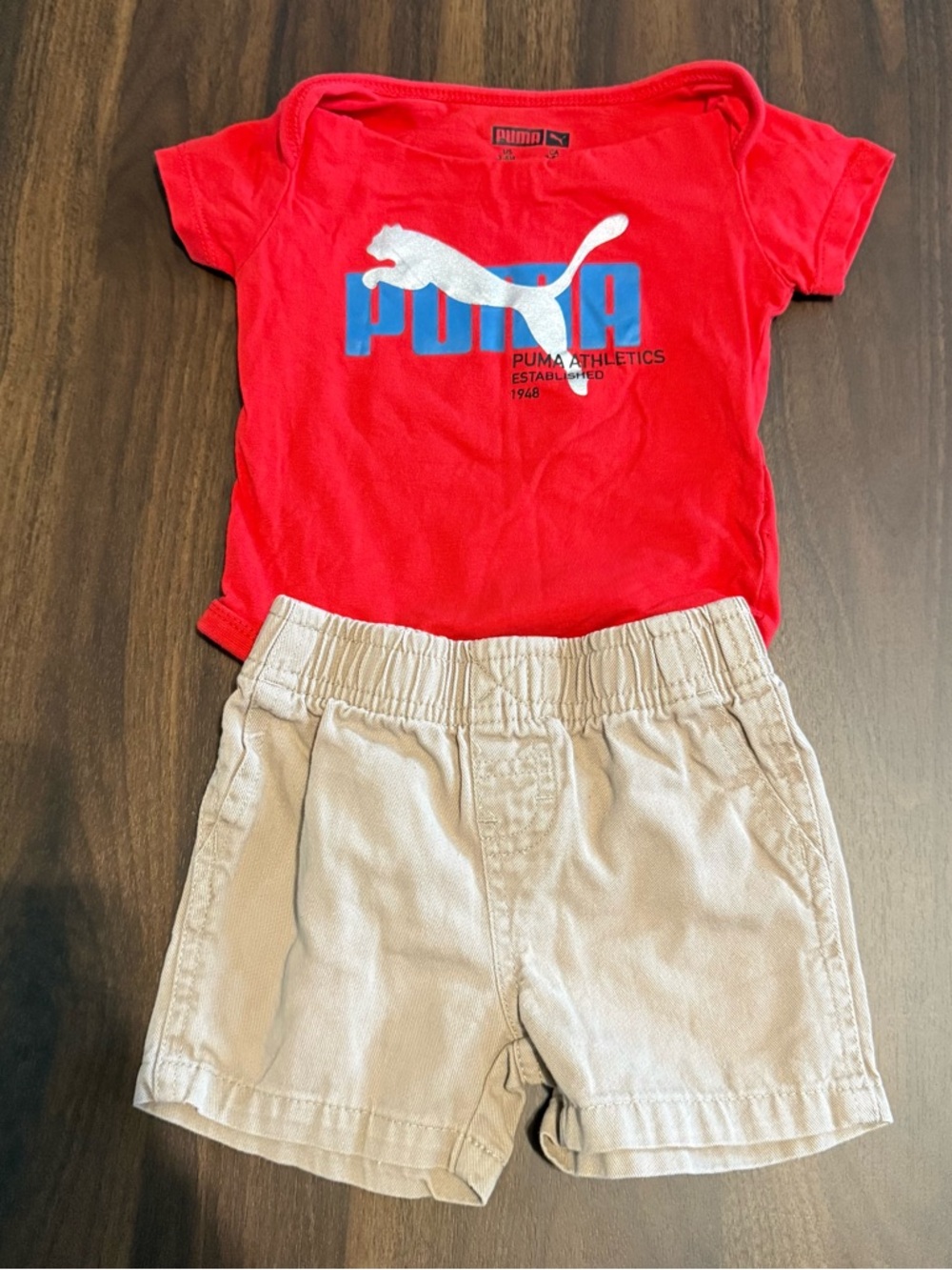 Baby boy puma onesie and shorts set